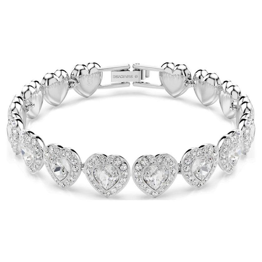 ariana grande x swarovski tennis bracelet  mixed cuts  heart  white  rhodium plated