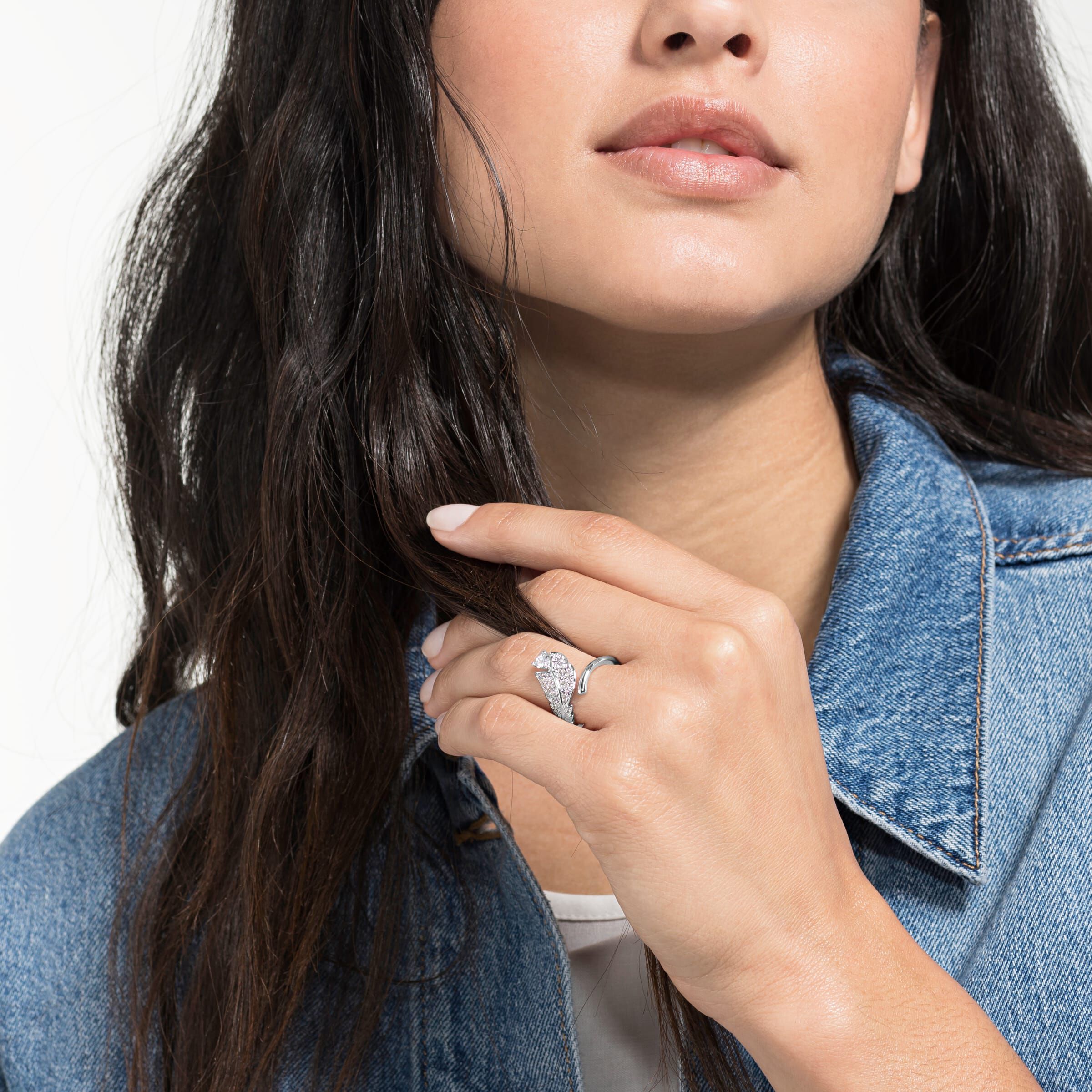 swarovski nice motif ring  white  rhodium plated