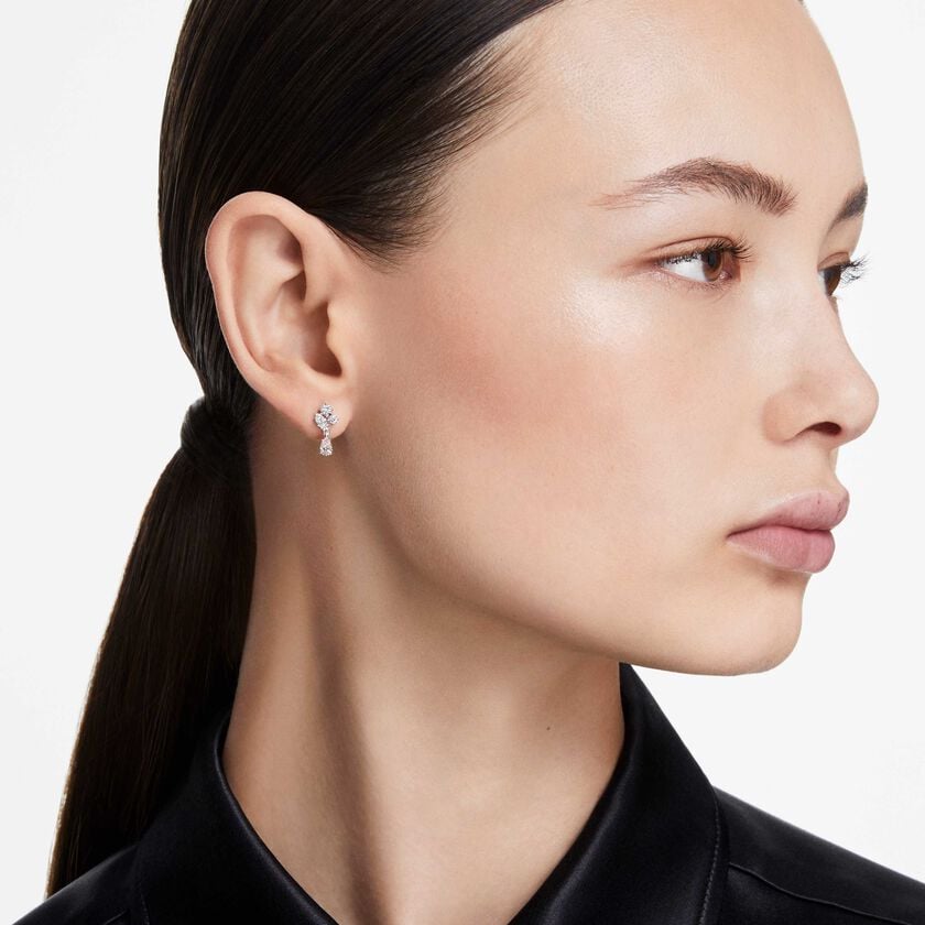 swarovski galaxy drop earrings  laboratory grown diamonds 0 75 ct tw  18k white gold