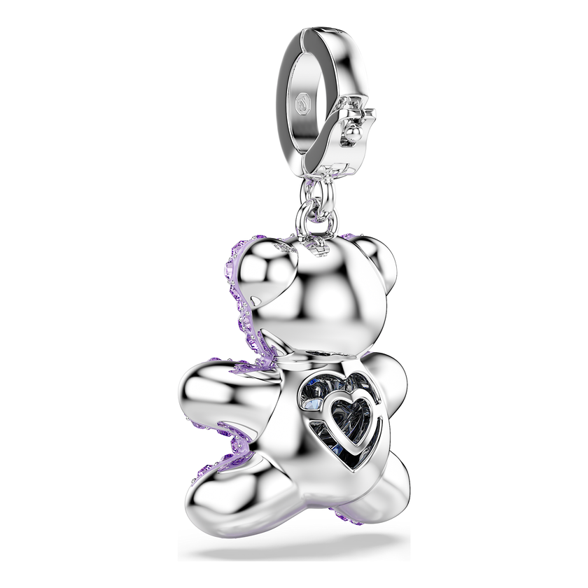 swarovski idyllia charm  mixed cuts  teddy  purple  rhodium plated