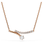 swarovski matrix necklace  round cut  white  18k rose gold finish
