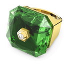 swarovski studiosa ring  octagon cut crystal  green  gold tone plated