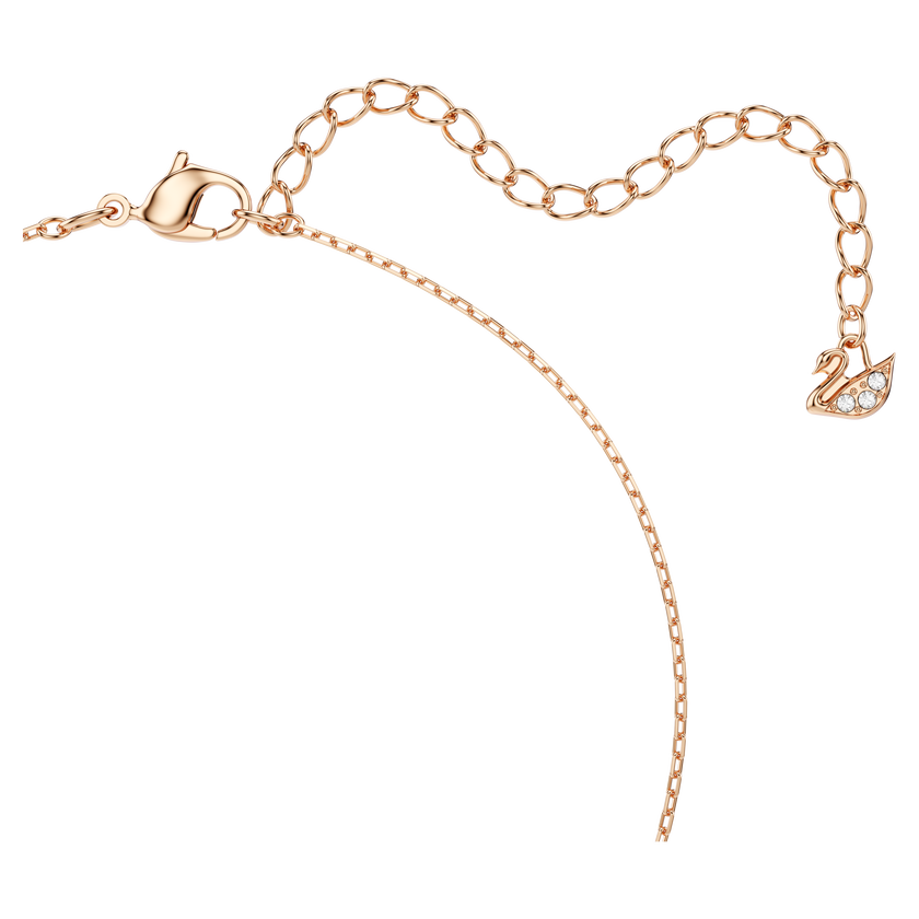 swarovski una necklace  clover  pink  rose gold tone plated