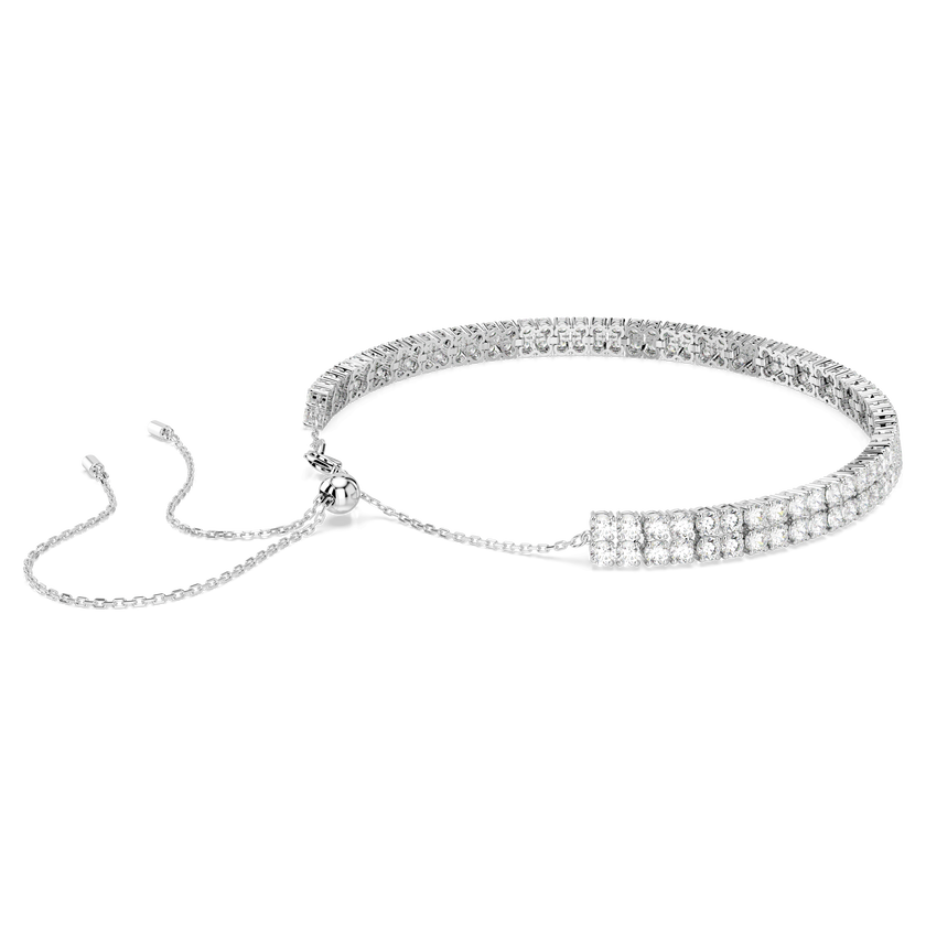 swarovski matrix choker  round cut  white  rhodium plated