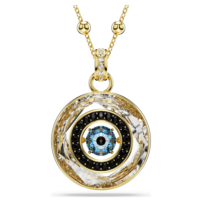 swarovski symbolica pendant  evil eye  medium  multicolored  gold tone plated