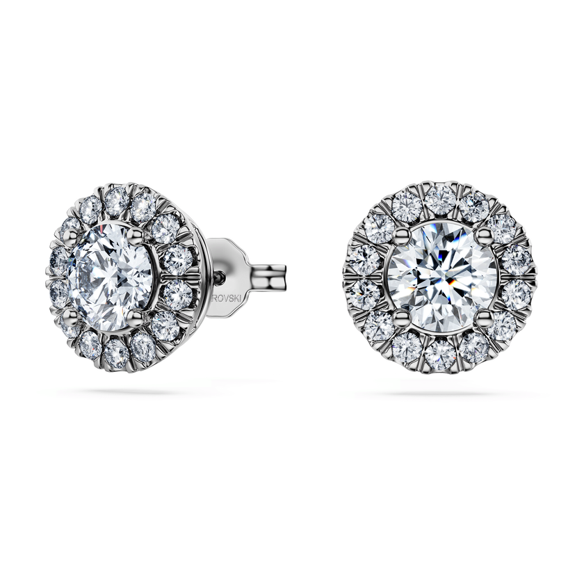 swarovski eternity stud earrings  laboratory grown diamonds 2 ct tw  18k white gold