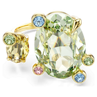 swarovski gema open ring mixed cuts multicolored gold tone plated