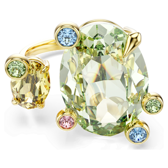 swarovski gema open ring mixed cuts multicolored gold tone plated