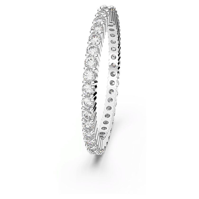 swarovski matrix vittore ring  round cut  white  silver tone finish
