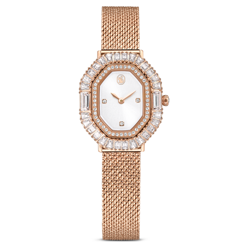 swarovski matrix octagon watch  metal bracelet  rose gold tone  rose gold tone finish