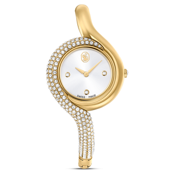 swarovski dextera asymmetric watch swiss made metal bracelet gold tone gold tone finish