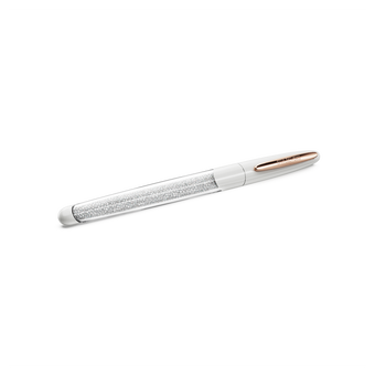 swarovski crystalline rollerball pen  white  rose gold tone plated