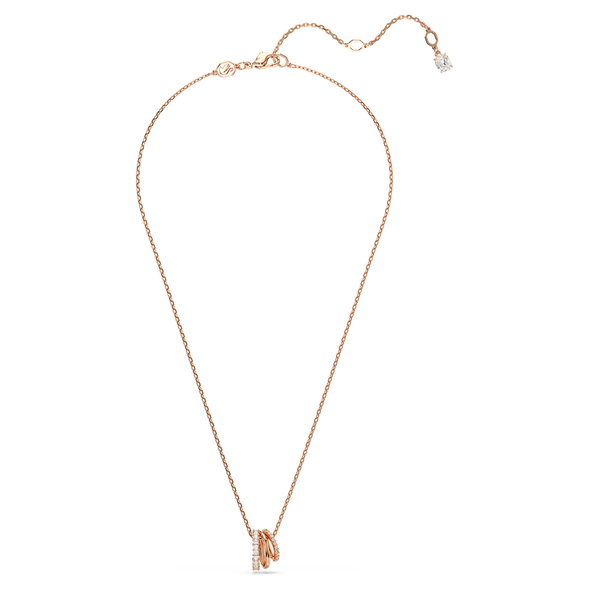 swarovski hyperbola pendant  mixed cuts  white  rose gold tone plated