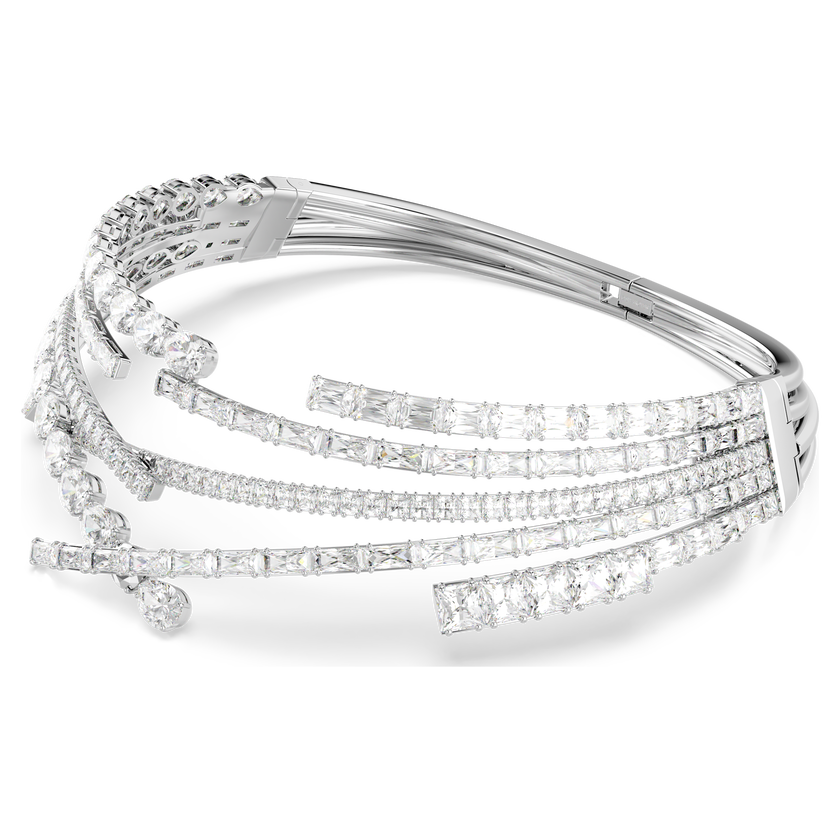 swarovski matrix choker  mixed cuts  white  rhodium plated