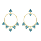 Labyrinth Hoop Pierced Earrings, Multi-colored, gold tone plated