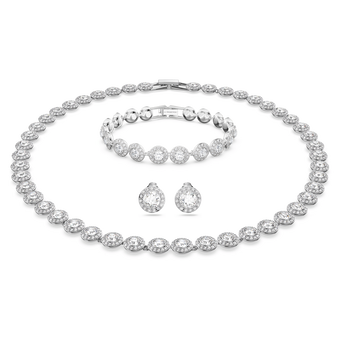 swarovski una angelic set round cut white rhodium plated