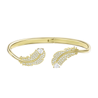 Nice Bangle, White, Gold-tone plated