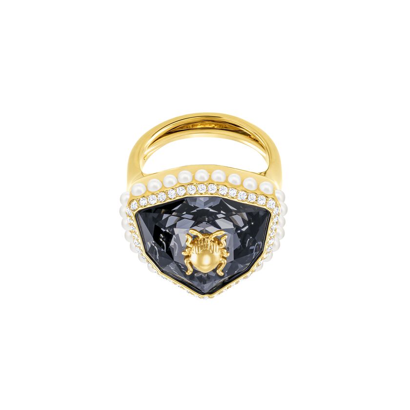 Magnetic Cocktail Ring, Multi-Colored, Gold Plating