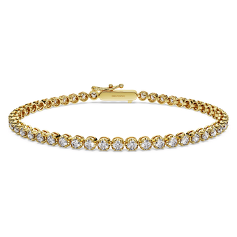 swarovski eternity tennis bracelet laboratory grown diamonds 2 5 ct tw 18k yellow gold