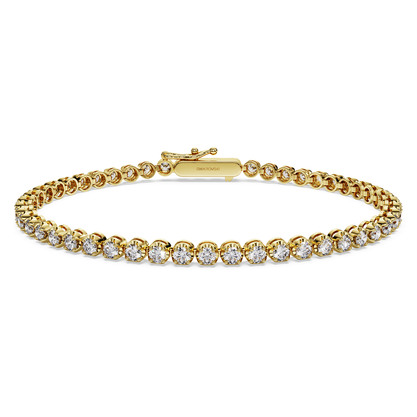 swarovski eternity tennis bracelet  laboratory grown diamonds 2 5 ct tw  18k yellow gold