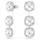 swarovski una angelic earrings  cushion cut  white  rhodium plated