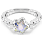swarovski chroma ring  star  white  rhodium plated