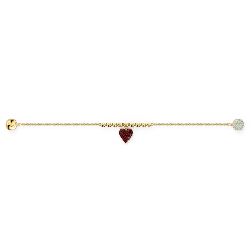 Swarovski Remix Collection Heart Strand, Red, Gold-tone plated
