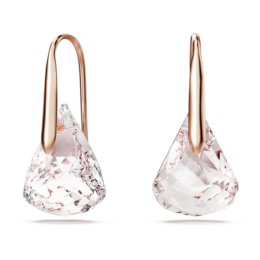 swarovski lunar drop earrings  pink  rose gold tone plated
