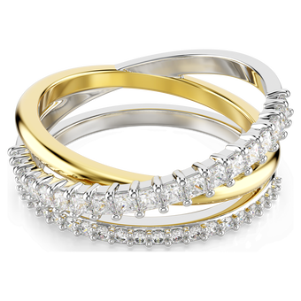 swarovski hyperbola ring mixed cuts white mixed metal finish