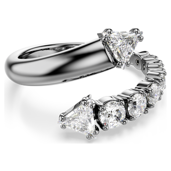swarovski sublima open ring mixed cuts white ruthenium plated