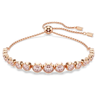 swarovski imber tennis bracelet mixed round cuts pink rose gold tone plated