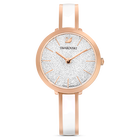 swarovski crystalline delight watch metal bracelet white rose gold tone pvd