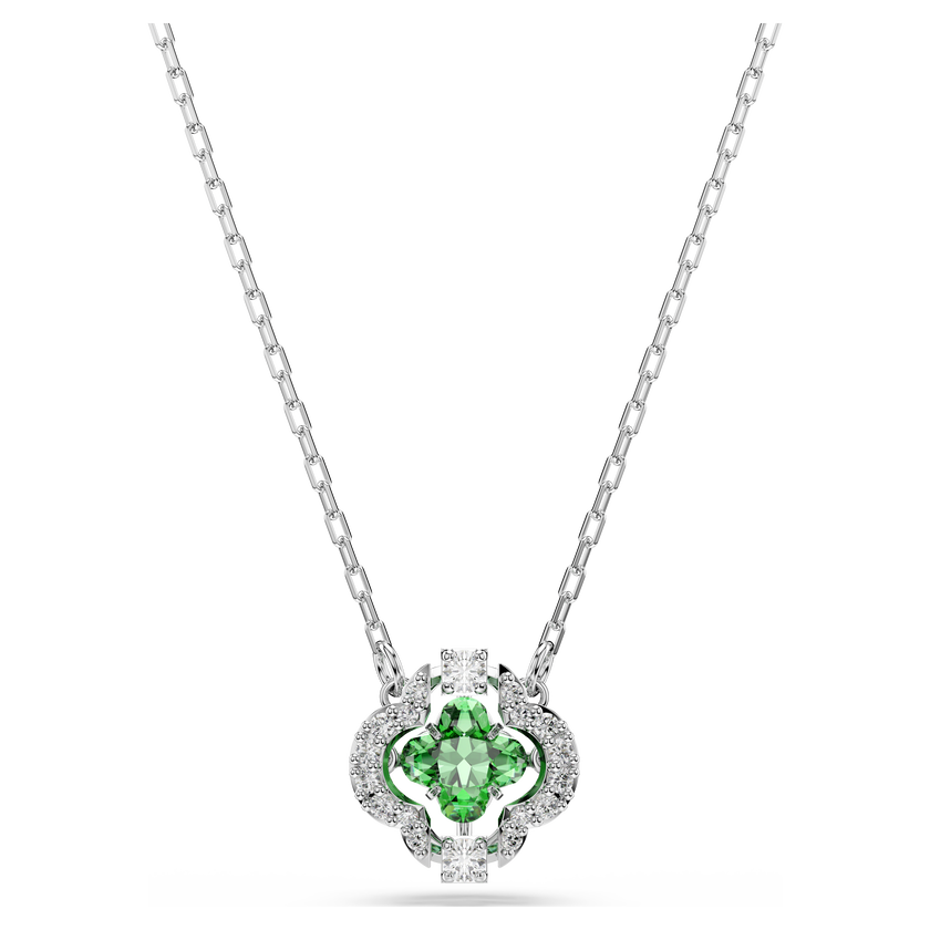 swarovski una angelic pendant  mixed cuts  green  rhodium plated