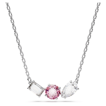 Mesmera pendant, Mixed cuts, Pink, Rhodium plated swarovski mesmera pendant  mixed cuts  pink  rhodium plated