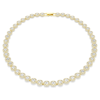 swarovski una angelic necklace  round cut  white  18k gold finish