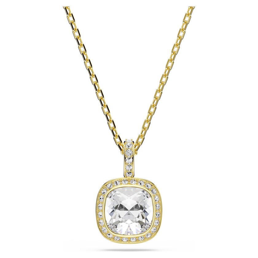 swarovski una angelic pendant  cushion cut  white  18k gold finish