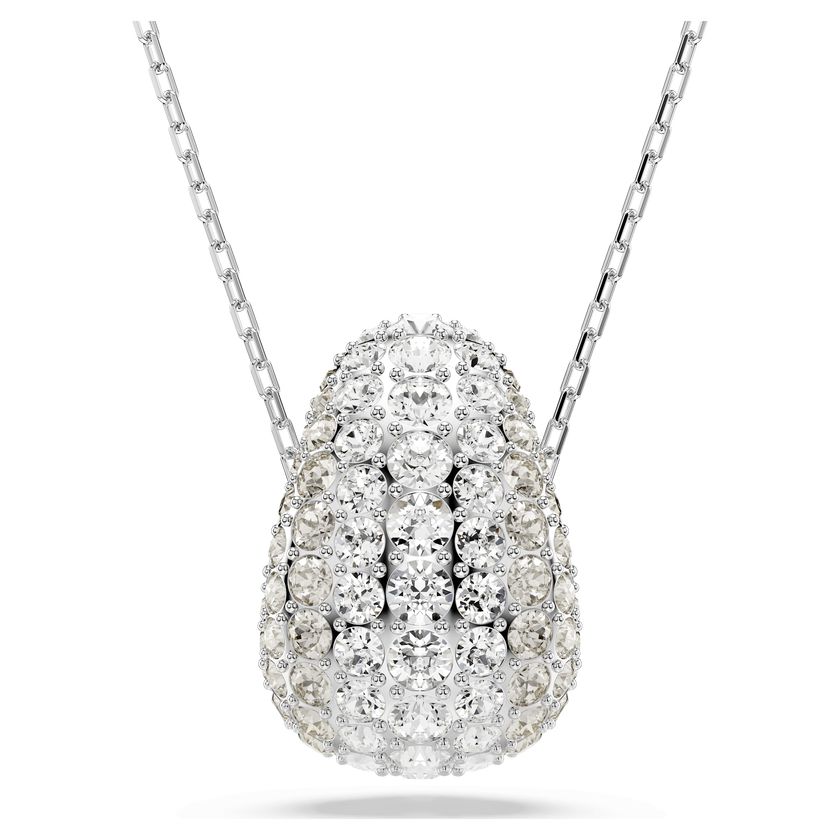 swarovski sublima pendant  round cut  white  rhodium plated