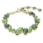 swarovski gema bracelet mixed cuts green gold tone plated
