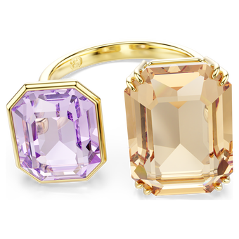 swarovski millenia open ring octagon cut multicolored gold tone plated