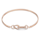 Dextera necklace, Pavé, Mixed links, White, Rose gold-tone plated