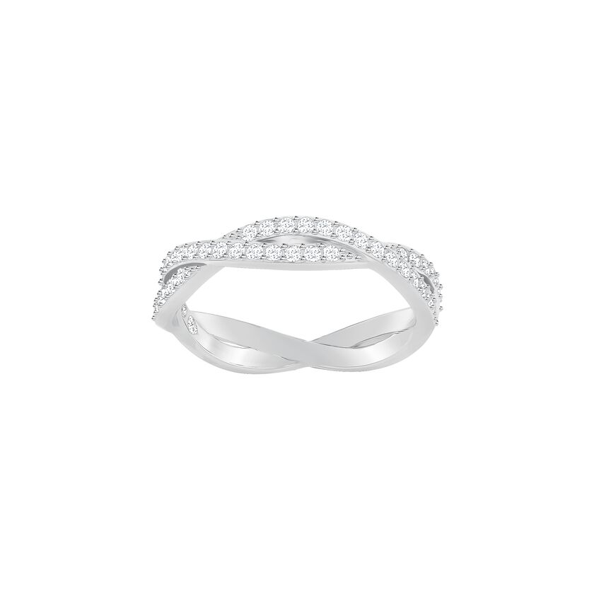 Infinity Ring, White, Rhodium plated