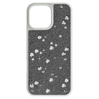 swarovski high smartphone case scattered design iphone 16 pro max silver tone