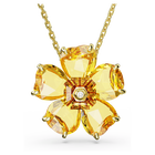 swarovski florere necklace flower yellow gold tone plated