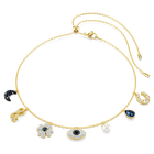 swarovski symbolica choker moon infinity clover evil eye and horseshoe blue gold tone plated