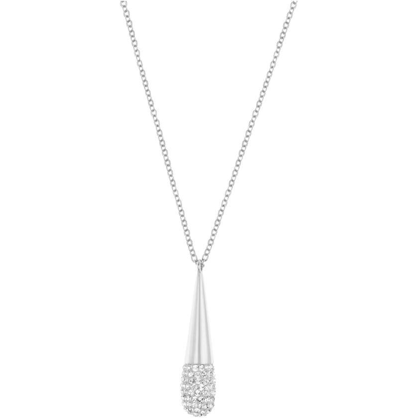 Cypress Pendant, White, Rhodium plating