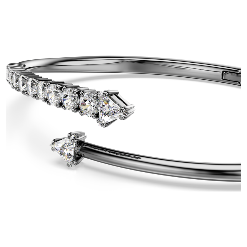 swarovski sublima bangle  white  ruthenium plated