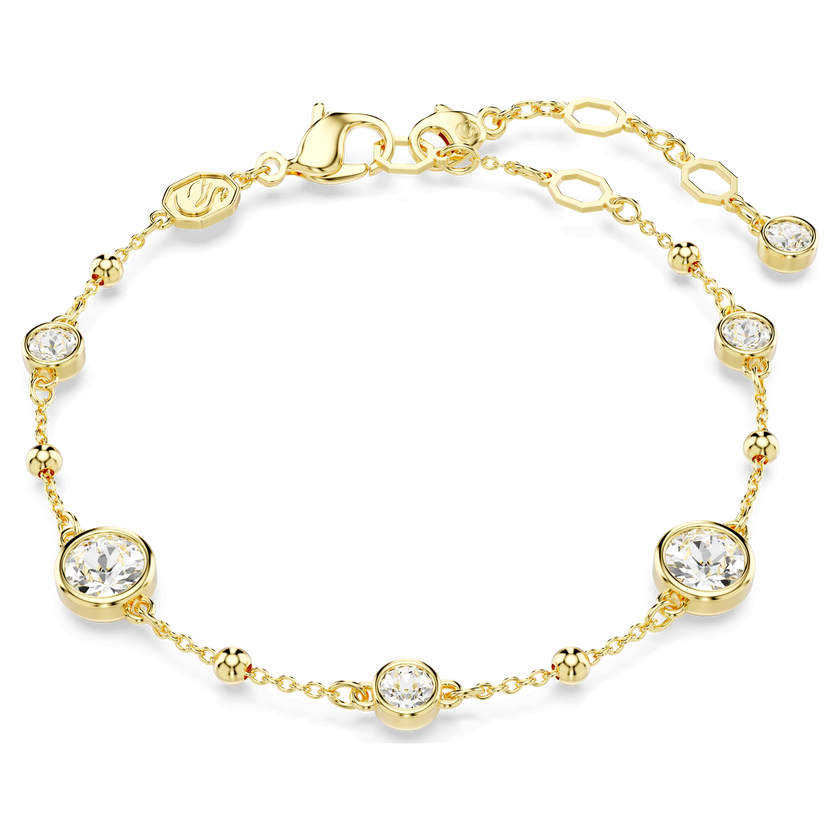 swarovski imber bracelet  round cut  white  gold tone plated