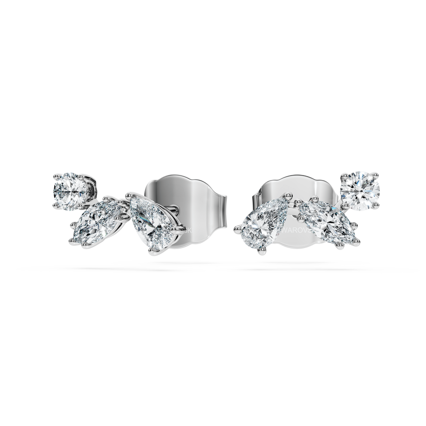 swarovski galaxy stud earrings  lab grown diamonds 0 5 ct tw  mixed shapes  sterling silver