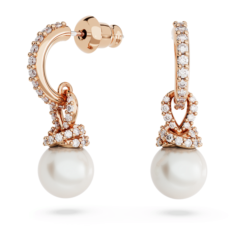 swarovski originally set  white  rose gold tone plated
