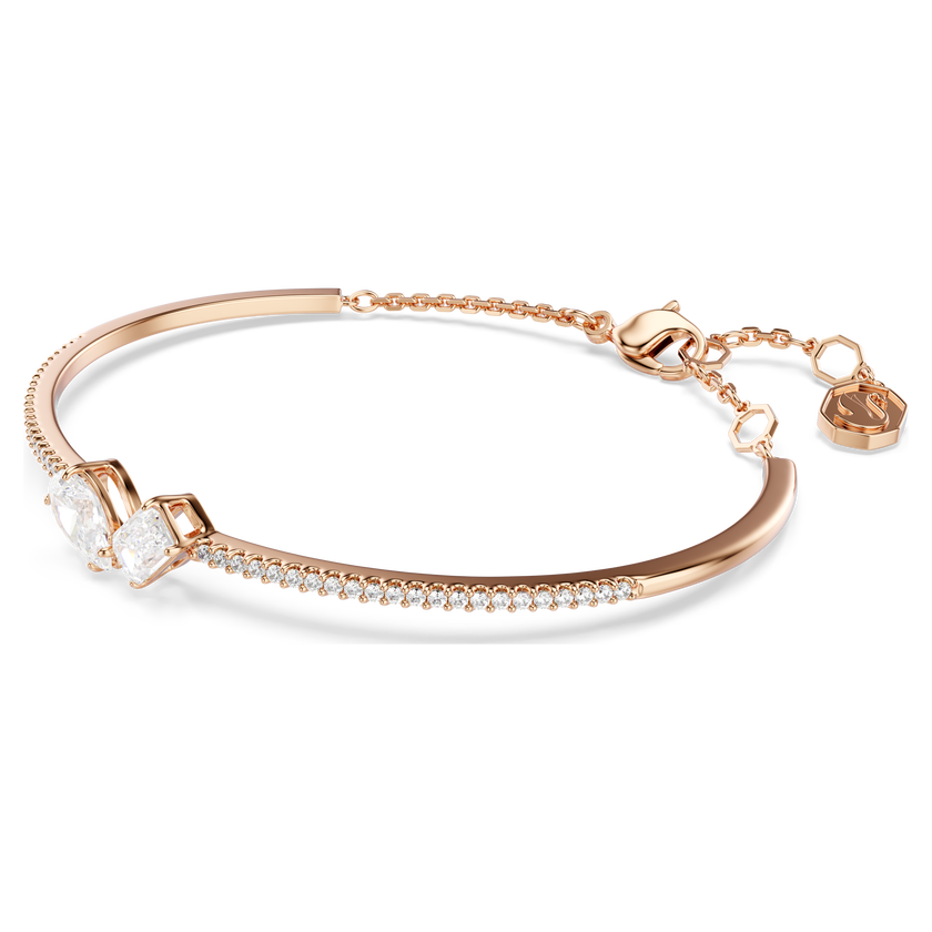 swarovski mesmera bangle  mixed cuts  white  rose gold tone plated
